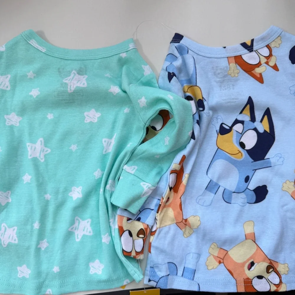 Bluey Bingo Pajama Tops 2-Pack Kids 18M Blue Mint Long Sleeve Cotton QF161KLLTG